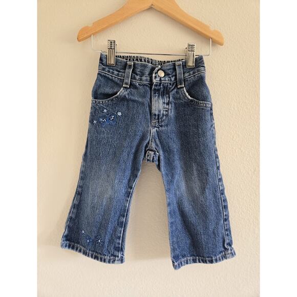Toddler Vintage Y2K Riders Denim Floral Embroidered Jeans - Picture 2 of 5